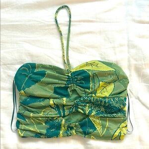 ZARA Green Floral Halter Top